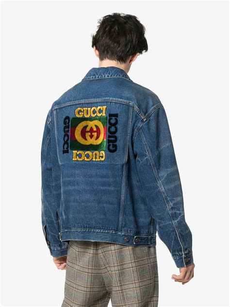 mens gucci denim jacket replica|genuine gucci denim jacket.